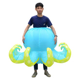 Adult Animals Octopus Inflatable Costume Blue Party Funny Cosplay Costume Halloween Carnival Suit